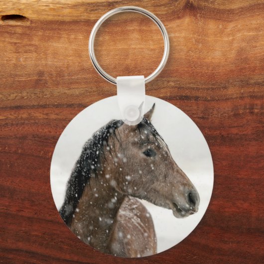Porte-clés Cheval en hiver (Verso)