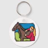 Porte-clés Cheval et fille de ferme (Recto)