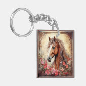 Porte-clés Cheval et Fleur sauvage (Devant gauche)