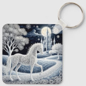 Porte-clés Cheval éthéré et château enchanté (Dos)