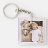 Porte-clés Cheval Floral Violet Filles (Devant)