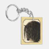 Porte-clés Cheval friésien Jaune (Devant gauche)