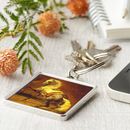 PORTE-CLÉS CHEVAL GRAY REMPLI (Côté)