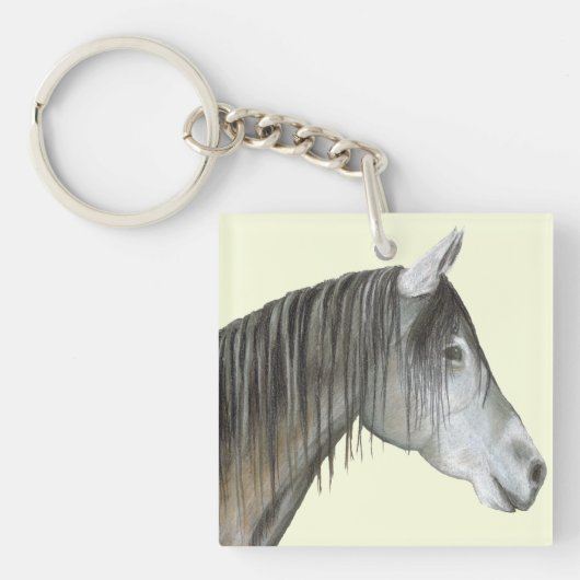 Porte-clés Cheval gris (Devant)