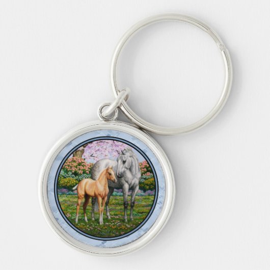 Porte-clés Cheval Gris Dappel Mare Palomino Foie (Devant)