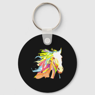 Porte-clés Cheval Head Rainbow Art