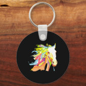 Porte-clés Cheval Head Rainbow Art (Recto)