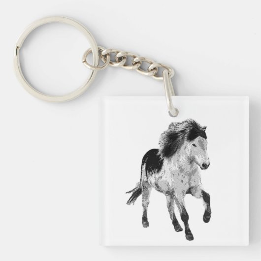 Porte-clés Cheval islandais en mouvement (Devant)