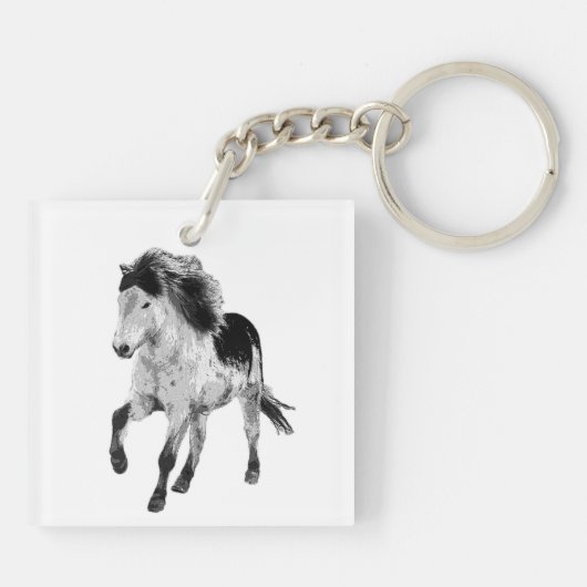 Porte-clés Cheval islandais en mouvement (Dos)