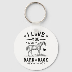 Porte-clés Cheval Je T'Aime À La Grange Et Les Filles Dos Hor
