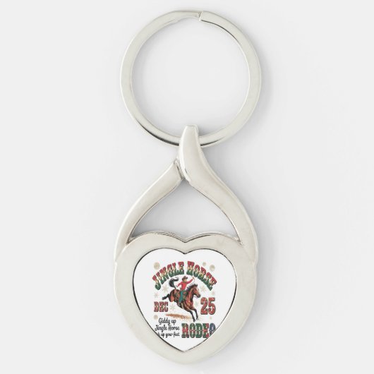 Porte-clés Cheval Jingle Rodeo de Noël (Devant)