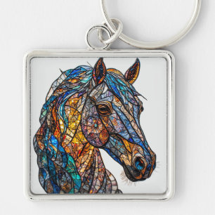 Porte-clés Cheval majestueux aux couleurs vives