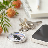 Porte-clés Cheval Noir Friésien En Neige (Côté)