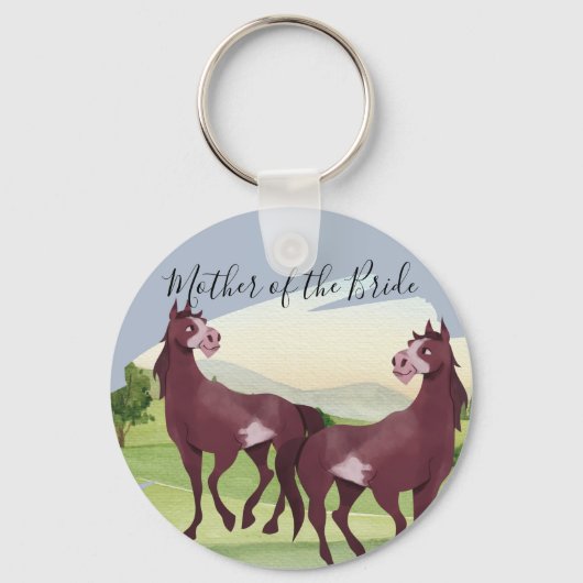 Porte-clés Cheval Pays Thématique Western Rustic Mariage (Recto)