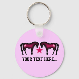 Porte-clés Cheval Personnalisé Rose Girl
