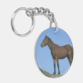 Porte-clés Cheval sauvage de mustang (Devant gauche)