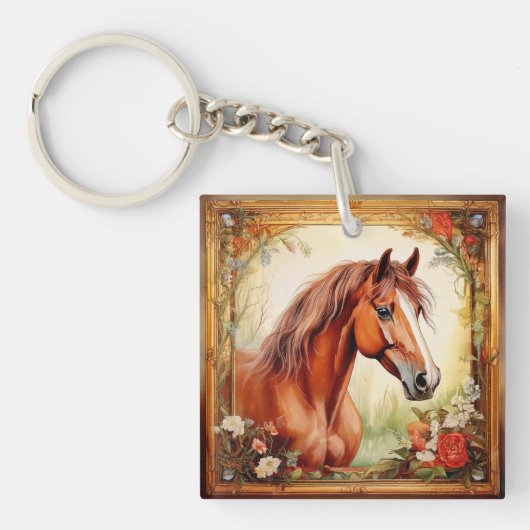Porte-clés Cheval sauvage et libre (Devant)
