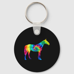 Porte-clés Cheval Tie Dye Hippie Vintage équitation cavalier
