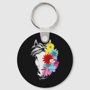 Porte-clés Cheval Tournesol Cute Horseback équitation Fleur L