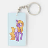 Porte-clés Cheval Violet de Dessin Animé (Dos)
