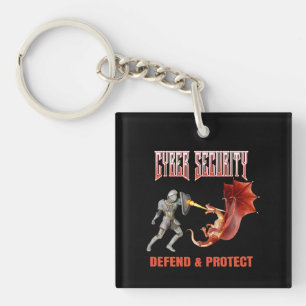 Porte-clés Chevalier de la cybersécurité Défense du dragon