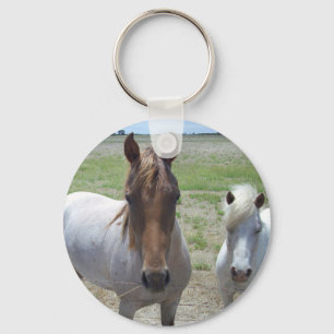 Porte-clés Chevaux Brown Et Blanc,