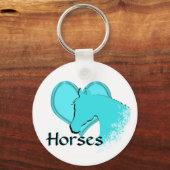 Porte-clés Chevaux cardiaques III (aqua) (Recto)