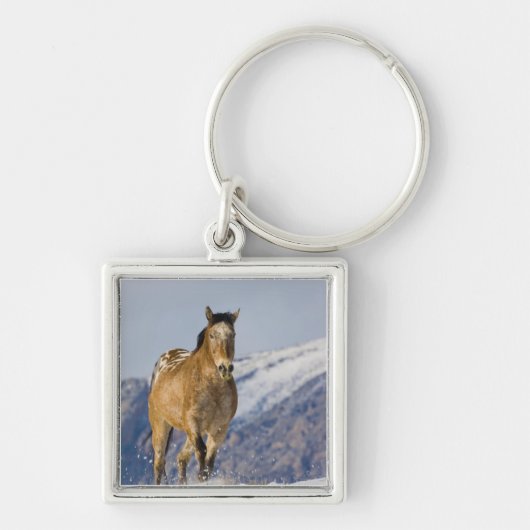 Porte-clés Chevaux courant dans la neige (Devant)