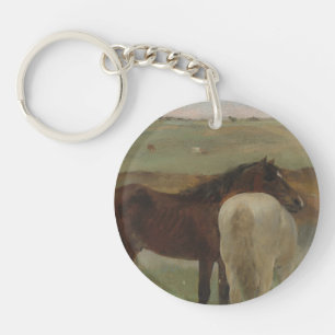 Porte-clés Chevaux dans une prairie, Peinture à l'huile, Edga