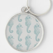 Porte-clés Chevaux de mer tropicaux, Motif hippocampe - gris  (Devant)