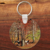 Porte-clés Chevaux jumeaux Brown et blancs (Recto)