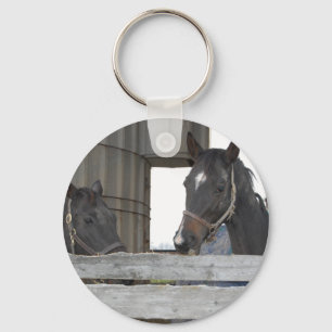 Porte-clés Chevaux noirs/Ranch