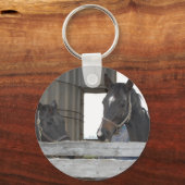 Porte-clés Chevaux noirs/Ranch (Recto)