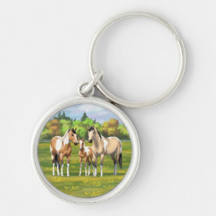 Porte-clés Chevaux Poulet Poulet Poulet À Peinture En Pâturag