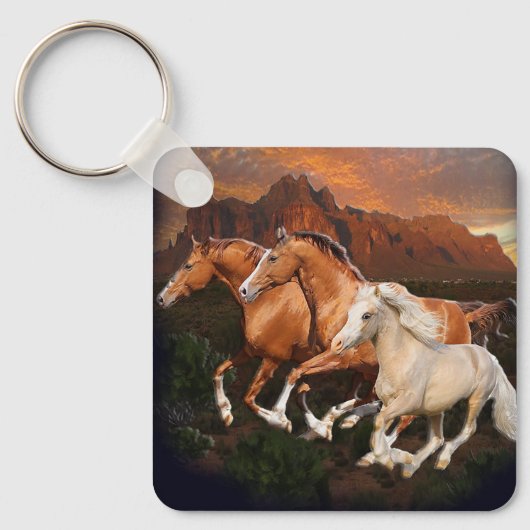 Porte-clés Chevaux sauvages (Recto)