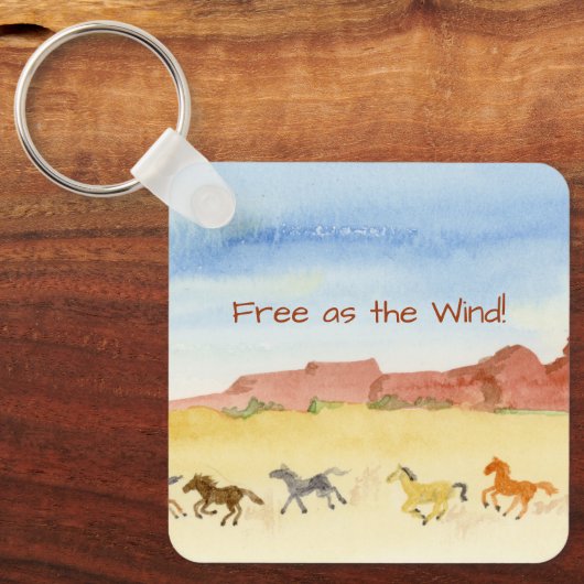 Porte-clés Chevaux sauvages (Recto)