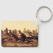 Porte-clés Chevaux sauvages de course par James Walker (Recto)