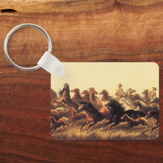 Porte-clés Chevaux sauvages de course par James Walker (Verso)