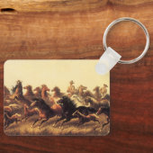 Porte-clés Chevaux sauvages de course par James Walker (Recto)