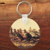 Porte-clés Chevaux sauvages de course par James Walker (Recto)