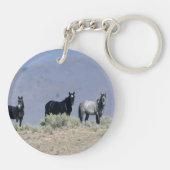 Porte-clés Chevaux sauvages de mustang dans le désert 3 (Dos)