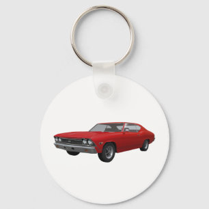 Porte-clés Chevelle 1968 solides solubles : Finition rouge