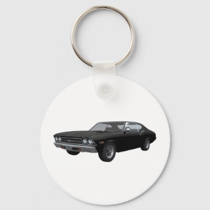 Porte-clés Chevelle 1969 solides solubles : Finition noire