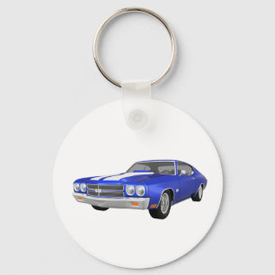 Porte-clés Chevelle 1970 solides solubles : Finition bleue :