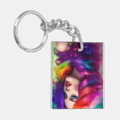 Porte-clés cheveux colorés (Devant gauche)