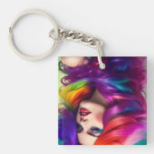 Porte-clés cheveux colorés (Devant)