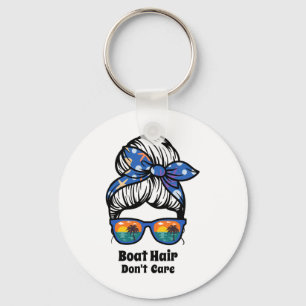 Porte-clés Cheveux de bateau, on n'en a rien à faire, chignon