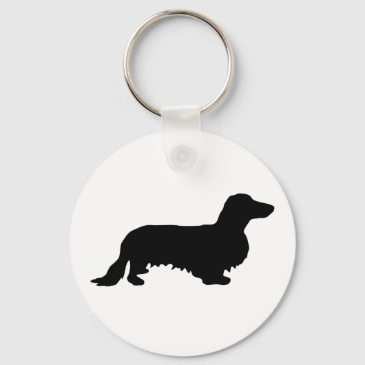 Porte-clés Cheveux longs Dachshund - Silhouette 1 (Recto)