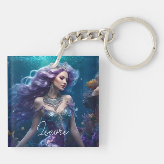 Porte-clés Cheveux mauve de sirène (Dos)