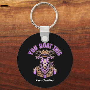 Porte-clés Chèvre de cow-boy drôle Pun motivationnel Création